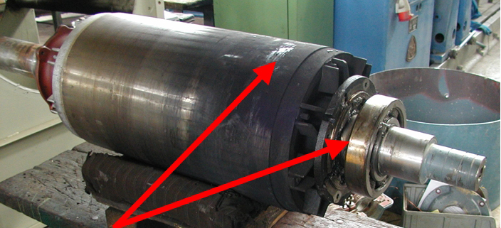 B-seitiger Lagerschaden, Rotor schleift am Stator